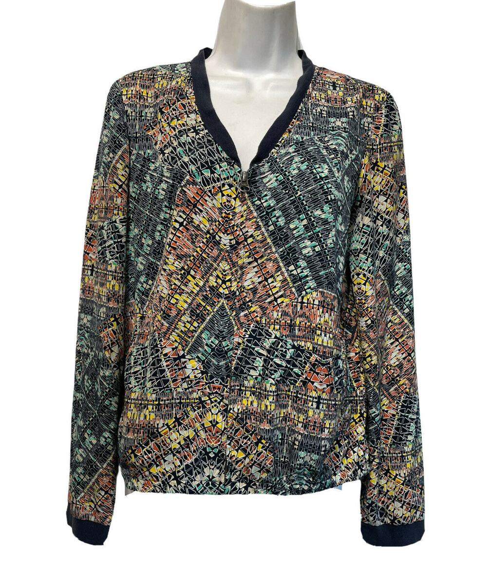 Hinge Seattle Women’s Size S Geometric Long Sleeve Zip Up Jacket